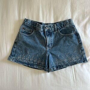 Canyon River Blues Floral Embroidered Jean Shorts